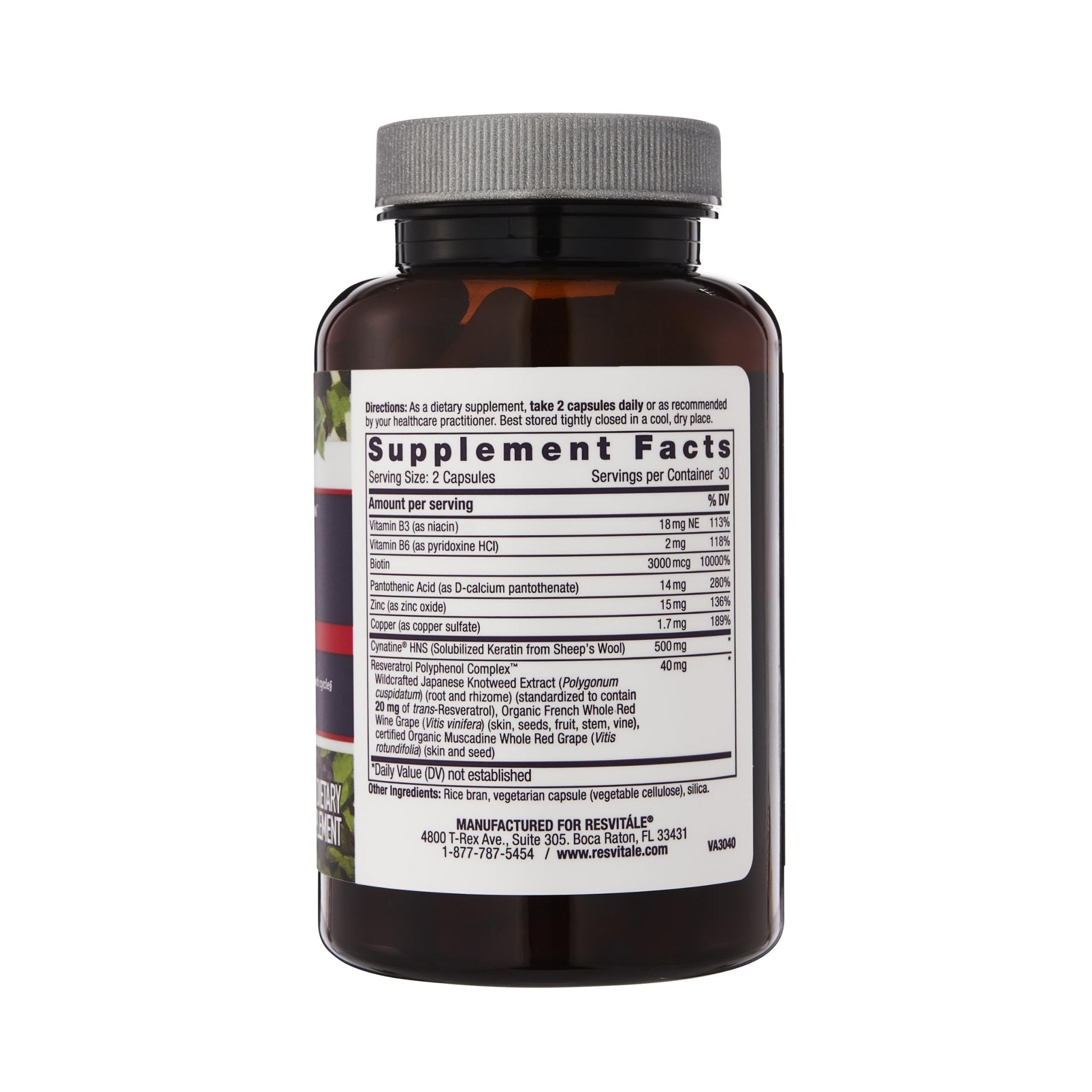 ResVitále Keratin Hair Enhance - Keratin Supplement for Hair Growth - 60 Capsules - TrustMedUSA