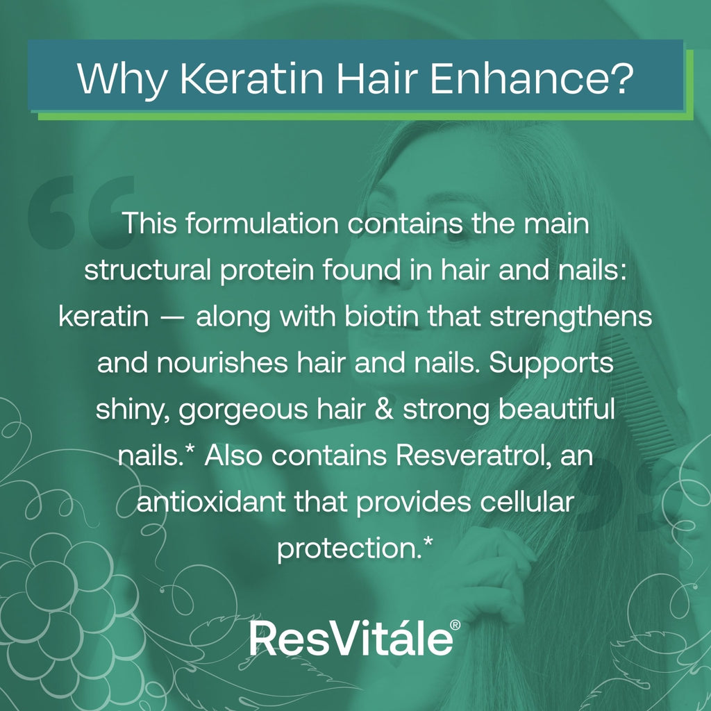 ResVitále Keratin Hair Enhance - Keratin Supplement for Hair Growth - 60 Capsules - TrustMedUSA
