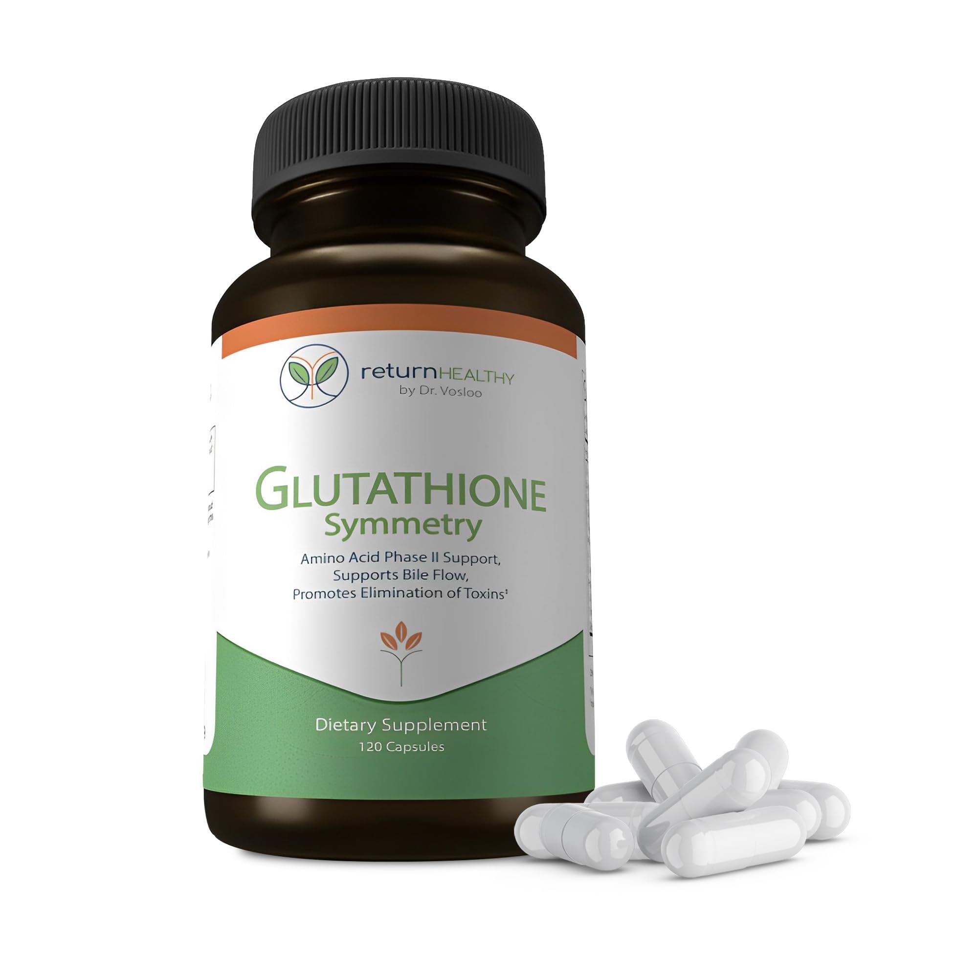 Return Healthy Glutathione Symmetry | S-Acetyl Glutathione Supplement | Antioxidants & Detoxification Supplement | Natural Cellular Support | All-Natural, Vegan, Non-GMO, 120 caps - TrustMedUSA