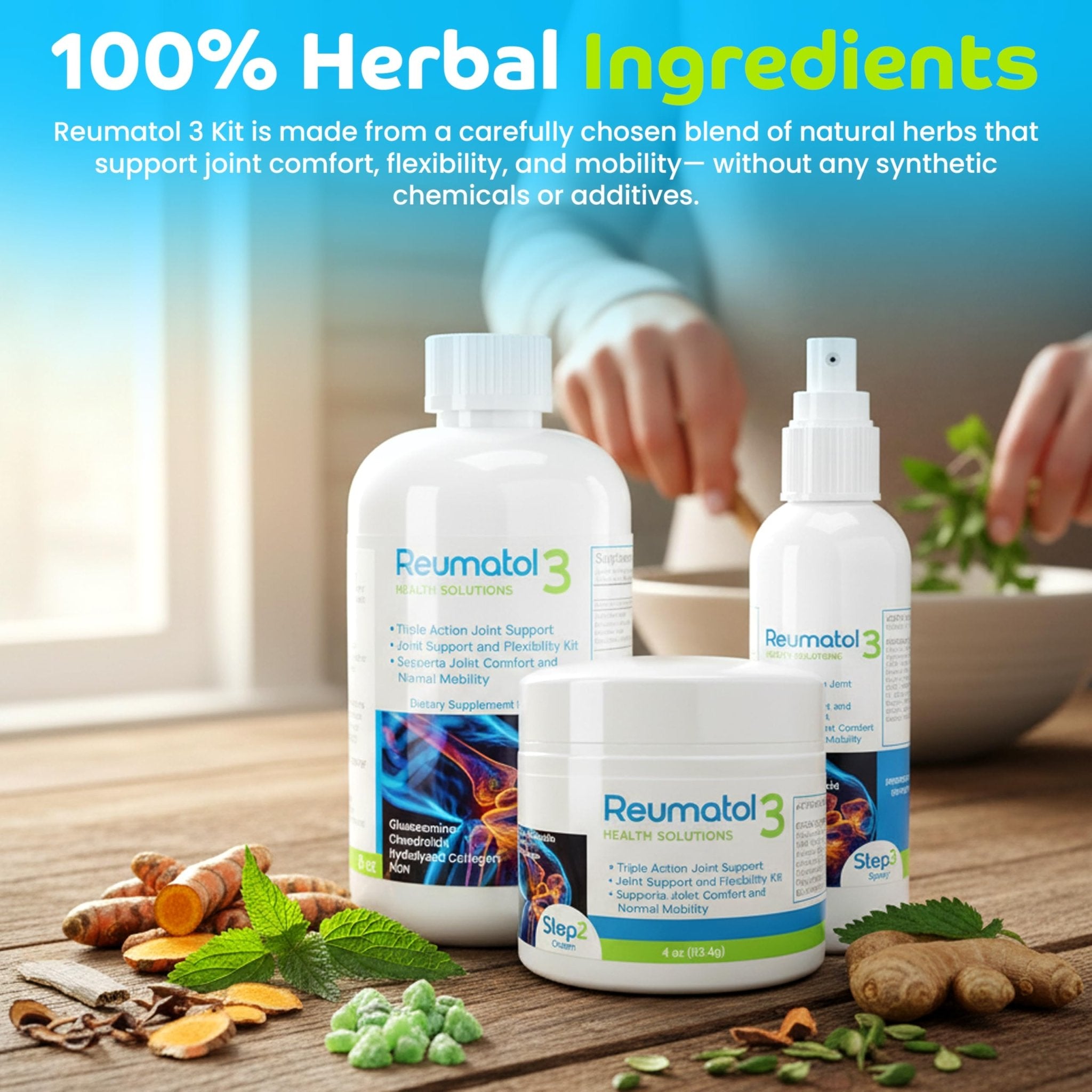 Reumatol 3 Kit – Natural Joint Support Formula for Comfort and Mobility | Helps Ease Stiffness & Promotes Flexible Joints | Herbal Blend for Daily Wellness - TrustMedUSA