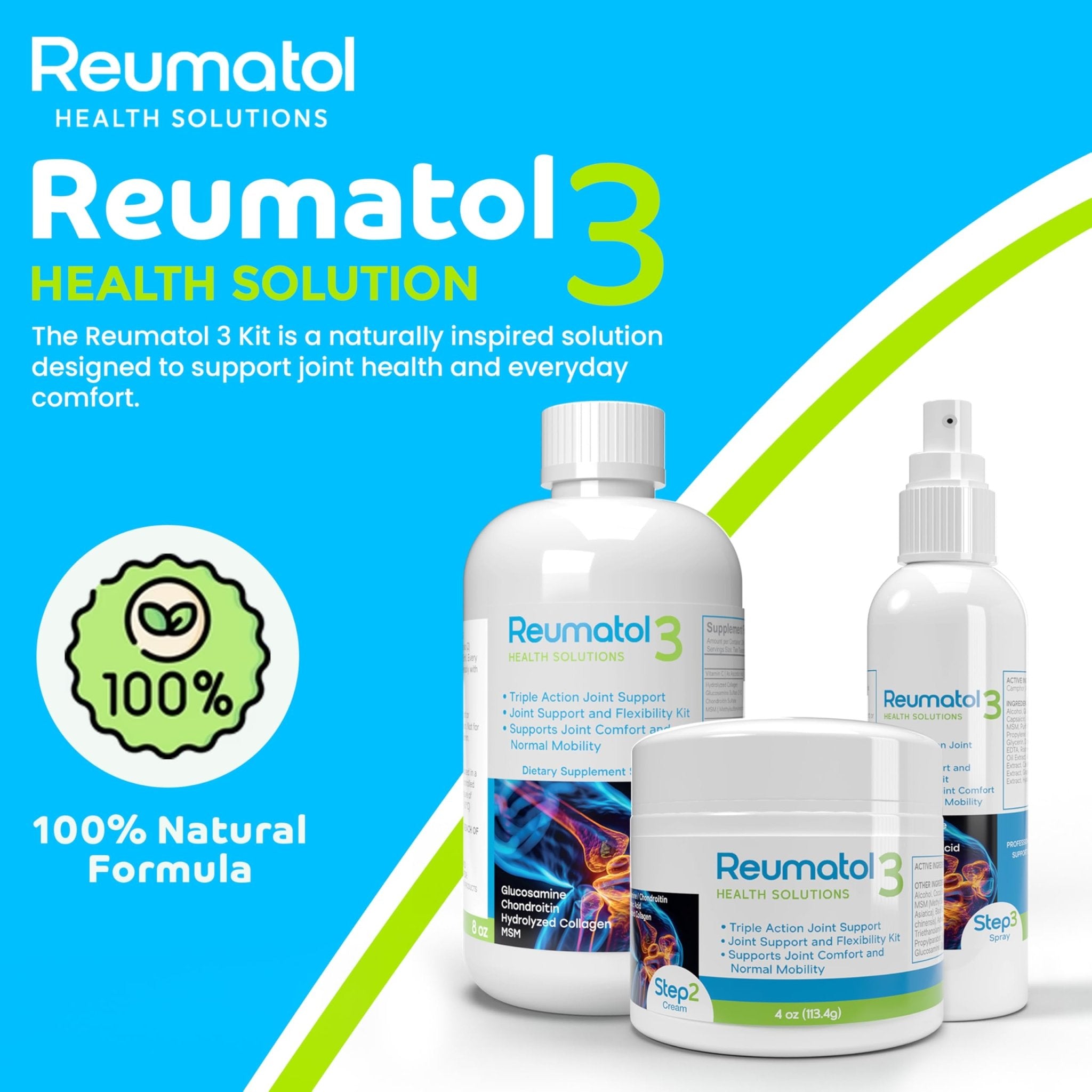 Reumatol 3 Kit – Natural Joint Support Formula for Comfort and Mobility | Helps Ease Stiffness & Promotes Flexible Joints | Herbal Blend for Daily Wellness - TrustMedUSA