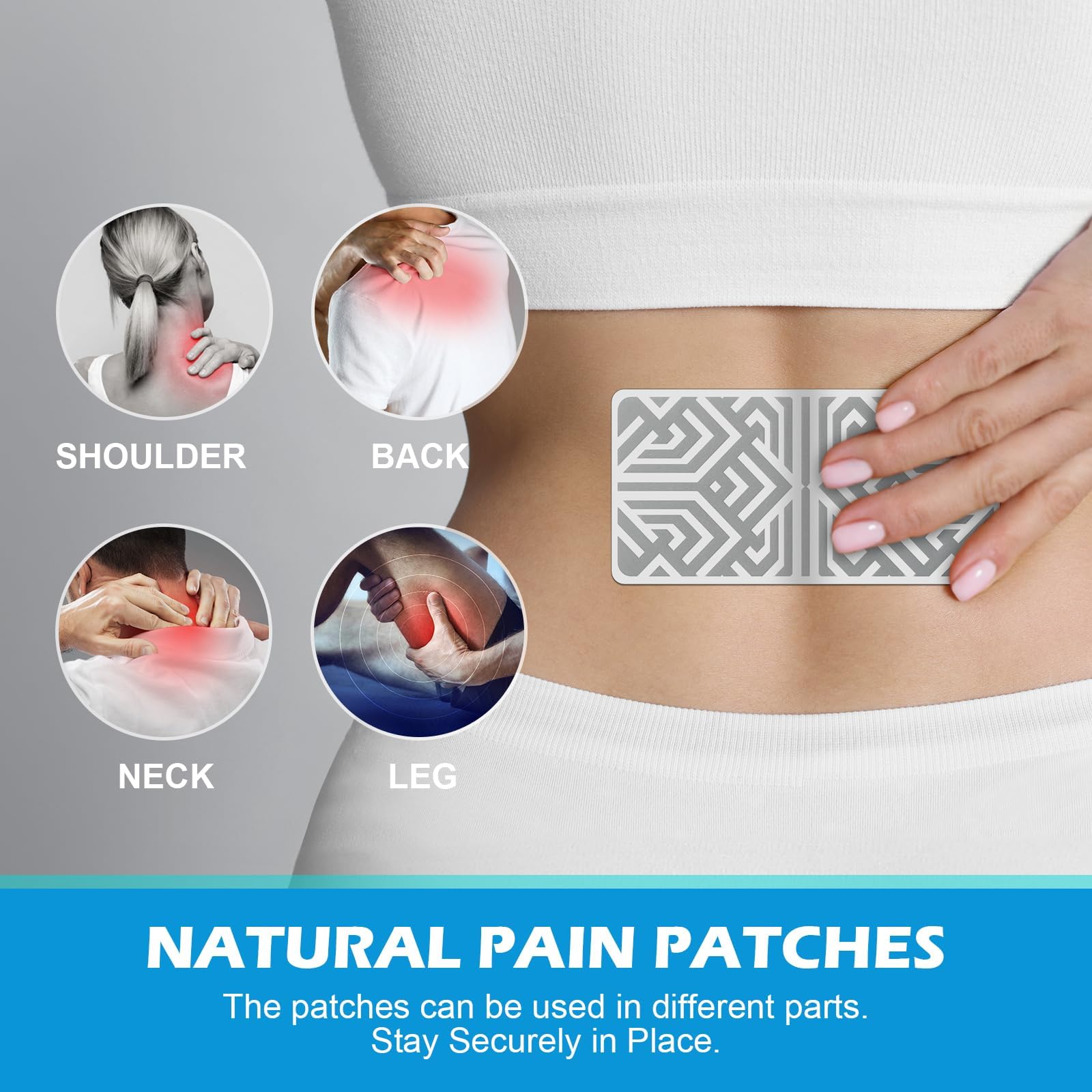 Reusable Pain Relief Patches for Sore Muscle, Includes 3 Adhesives, 1 Patch & 1 Carry Bag, Pain Patches for Neck, Back,Foot, Knee etc, Large&Fast Acting, Easy Adhesive Application Pain Patch-0304 - TrustMedUSA