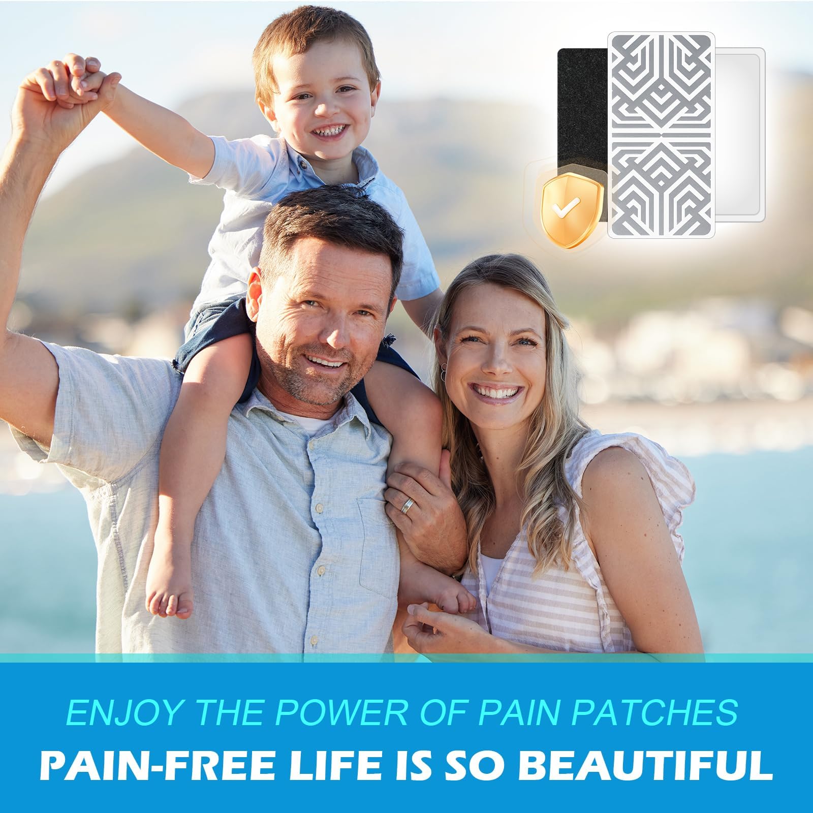 Reusable Pain Relief Patches for Sore Muscle, Includes 3 Adhesives, 1 Patch & 1 Carry Bag, Pain Patches for Neck, Back,Foot, Knee etc, Large&Fast Acting, Easy Adhesive Application Pain Patch-0304 - TrustMedUSA