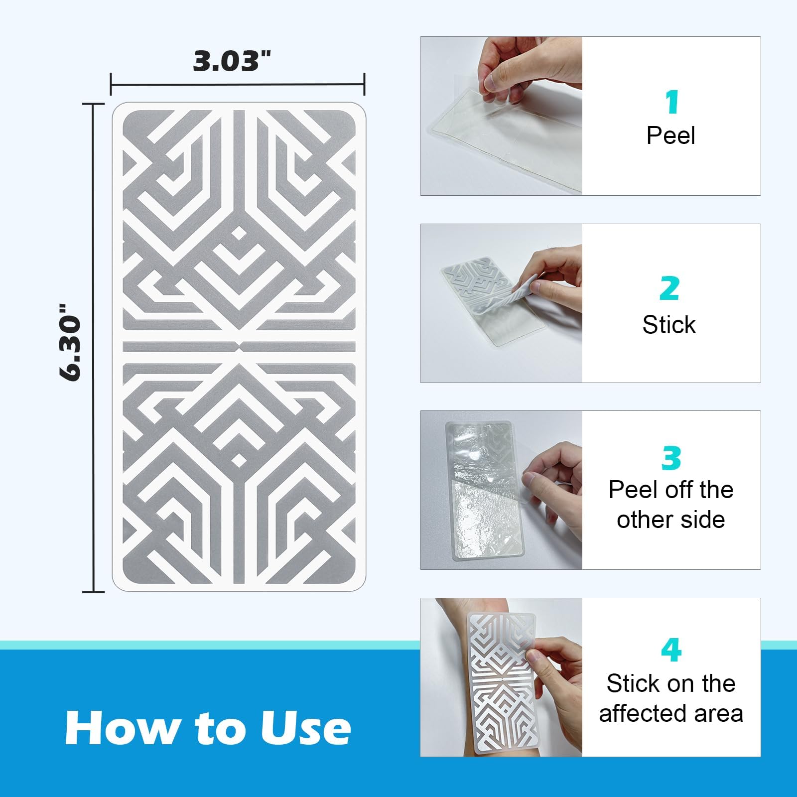 Reusable Pain Relief Patches for Sore Muscle, Includes 3 Adhesives, 1 Patch & 1 Carry Bag, Pain Patches for Neck, Back,Foot, Knee etc, Large&Fast Acting, Easy Adhesive Application Pain Patch-0304 - TrustMedUSA
