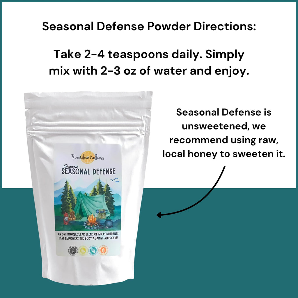 Revitalize Wellness Organic Seasonal Defense Powder Formerly Allergy Defense | Bromelain, Vitamin B3, Vitamin C, Quercetin, and NAC | No Sugar Added | Fruit Punch Flavor | 30 Servings - TrustMedUSA