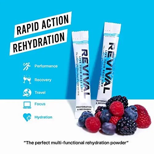 Revival Rapid Rehydration, Electrolytes Powder - High Strength Vitamin C, B1, B3, B5, B12 - TrustMedUSA