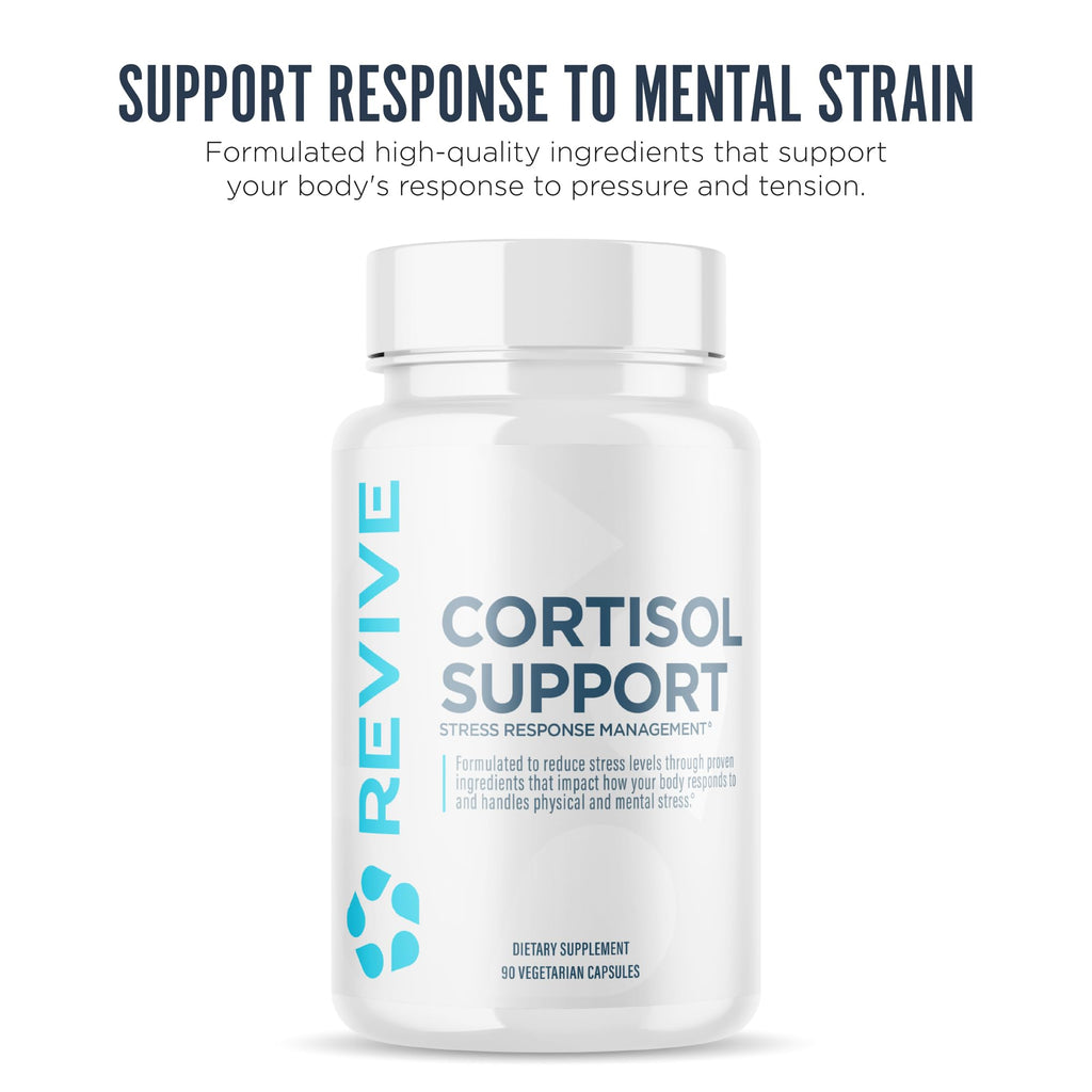 Revive MD Cortisol Manager, 90 Vegetarian Capsules - Cortisol Supplement w/Magnesium & L-Theanine Support Health, Focus, Energy, Fatigue, & Adrenal Gland Function - Vegan & Gluten-Free (30 Servings) - TrustMedUSA