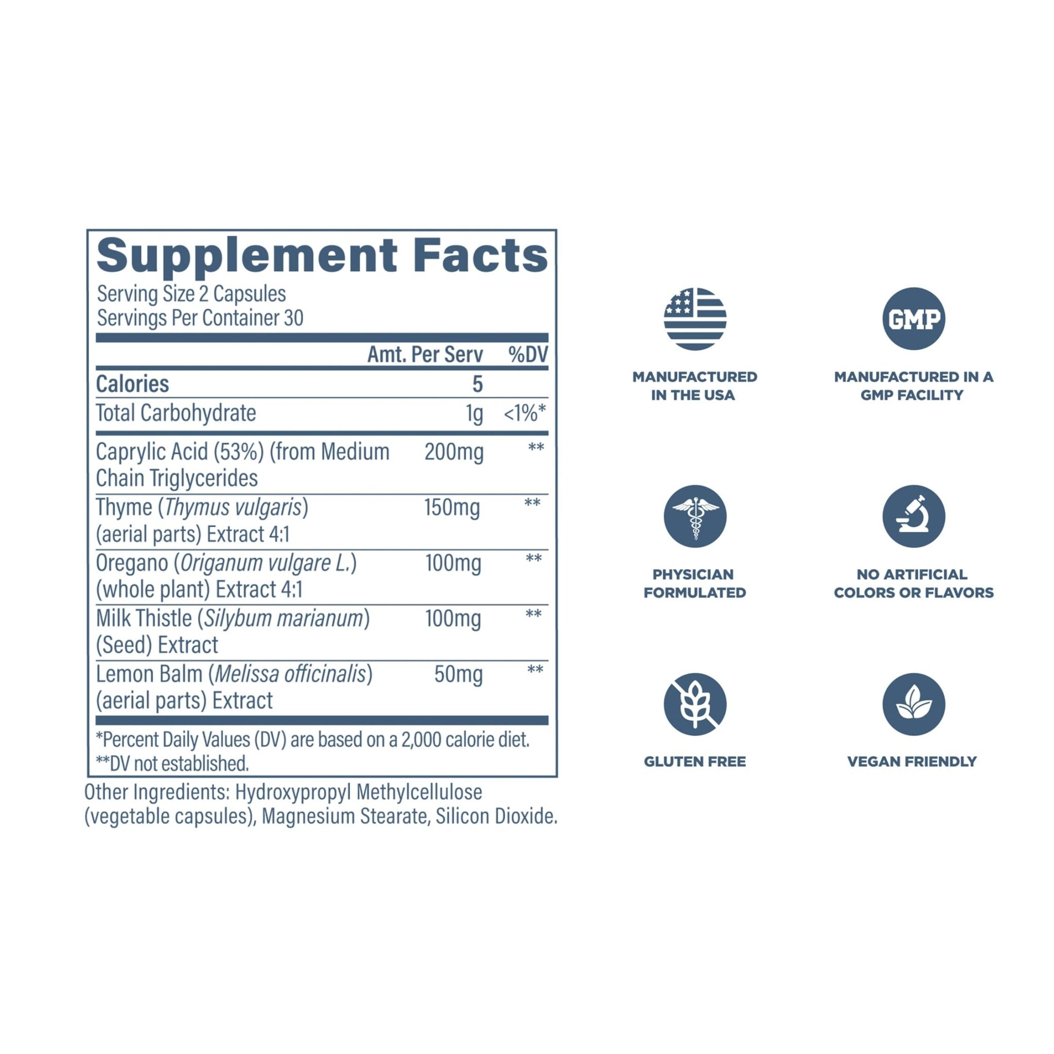 Revive MD Gut Health Supplements for Men & Women - Daily Gut Repair & Digestive Health Support Formula with Thyme, Oregano & Milk Thistle - TrustMedUSA