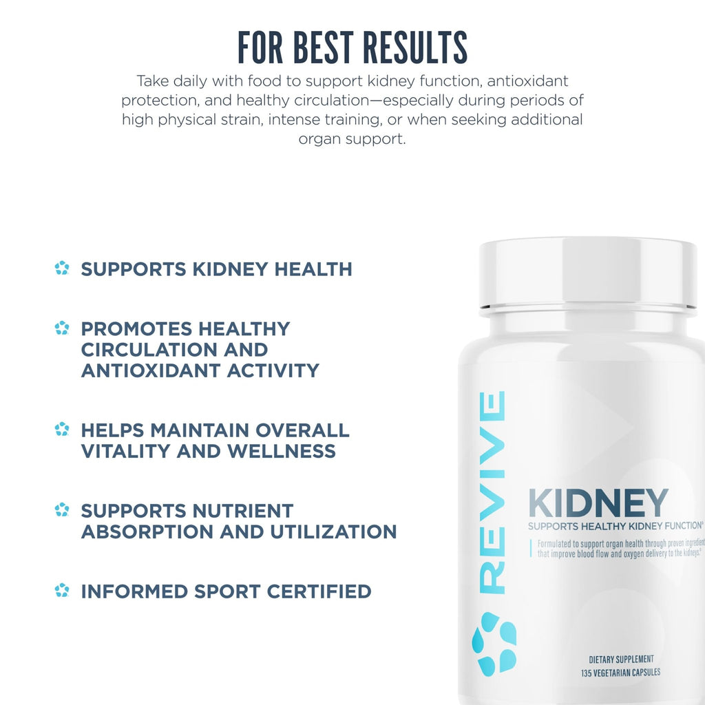 Revive MD Kidney Support Supplement for Men & Women – Kidney Cleanse & Detox Capsules for Overall Health & Function – Vegan-Friendly, Gluten-Free & Soy-Free (135 Vegetarian Capsules, 45 Servings) - TrustMedUSA