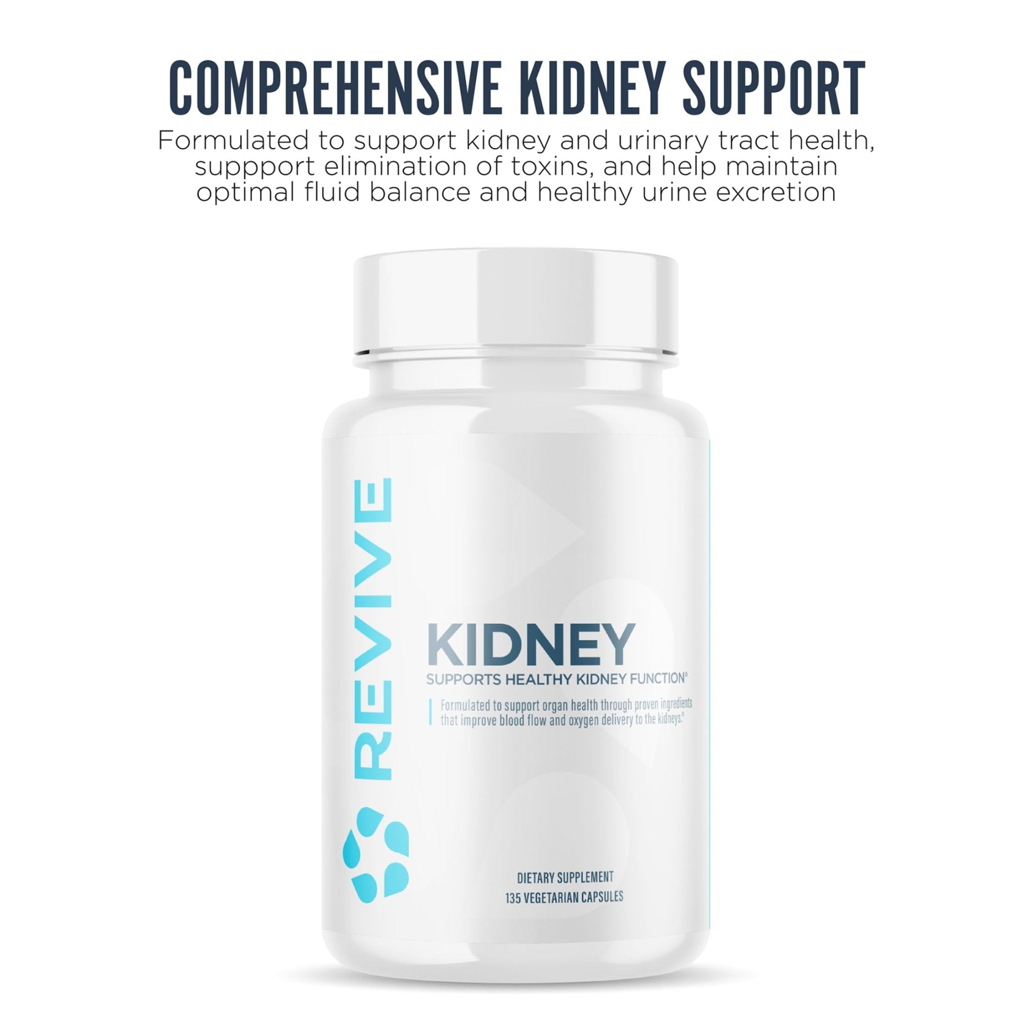 Revive MD Kidney Support Supplement for Men & Women – Kidney Cleanse & Detox Capsules for Overall Health & Function – Vegan-Friendly, Gluten-Free & Soy-Free (135 Vegetarian Capsules, 45 Servings) - TrustMedUSA