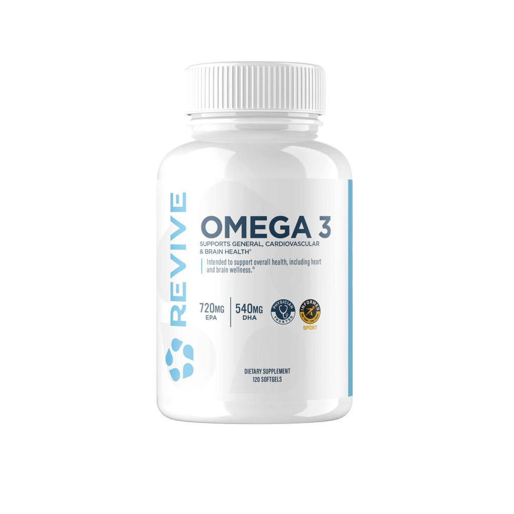 Revive MD Omega 3 Fish Oil Supplements for Men & Women – Softgels with EPA & DHA Fatty Acids for Healthy Skin & Joints, Heart & Brain Support – Vegan-Friendly, Gluten-Free (120 Softgels) - TrustMedUSA