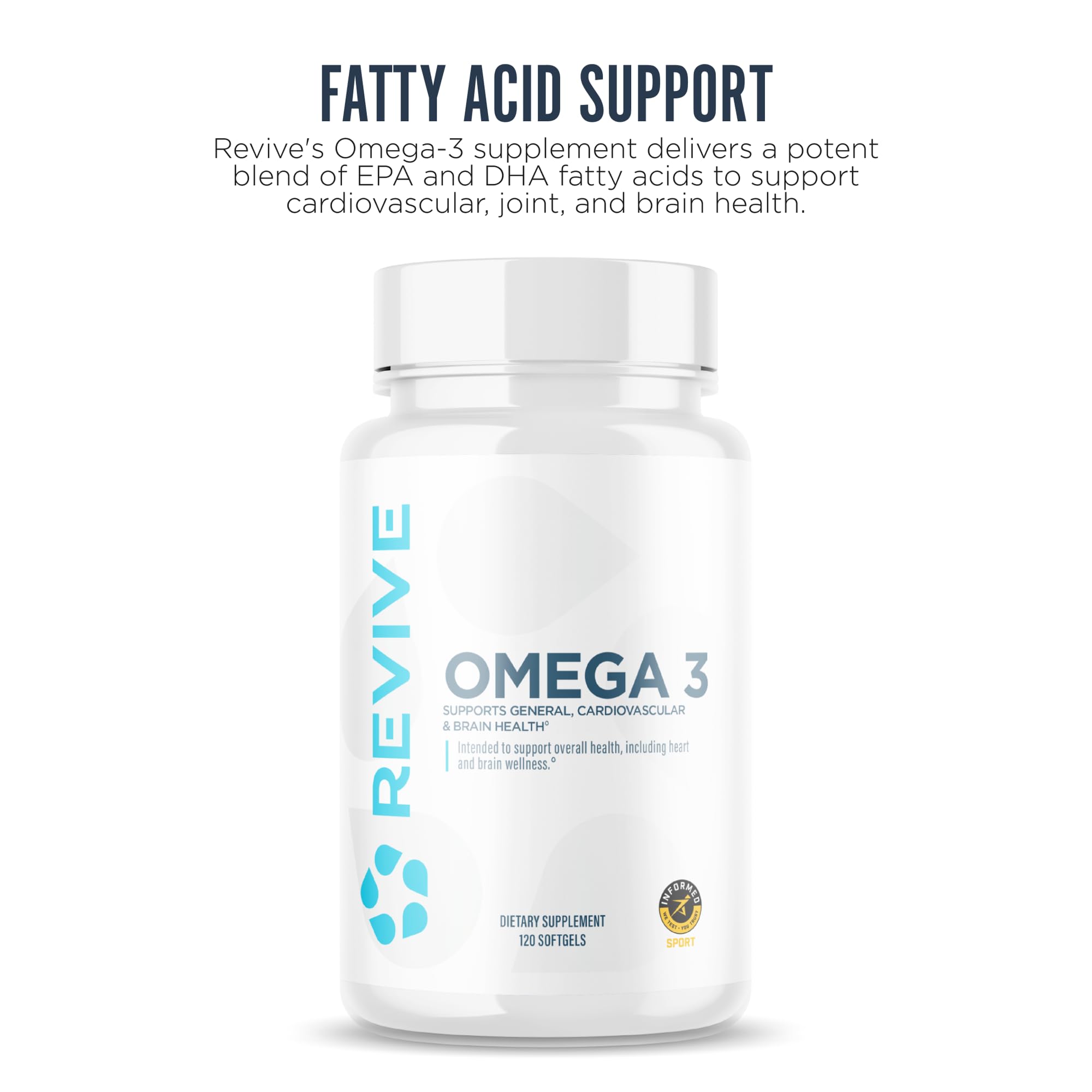 Revive MD Omega 3 Fish Oil Supplements for Men & Women – Softgels with EPA & DHA Fatty Acids for Healthy Skin & Joints, Heart & Brain Support – Vegan-Friendly, Gluten-Free (120 Softgels) - TrustMedUSA