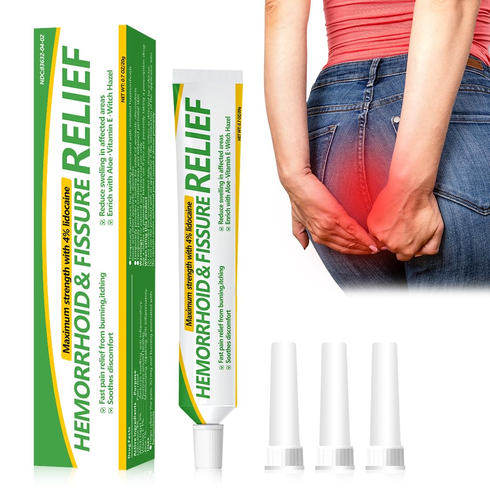 RHAICARE Hemorrhoid and Fissure Cream,Hemorrhoidal Ointment for Fast Acting Itch, Swelling, and Maximum Strength Pain Relief（1 Pack - TrustMedUSA