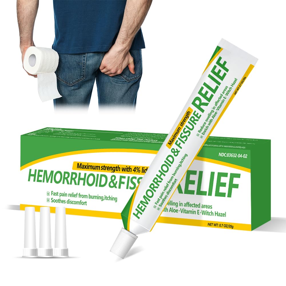 RHAICARE Hemorrhoid and Fissure Cream,Hemorrhoidal Ointment for Fast Acting Itch, Swelling, and Maximum Strength Pain Relief（1 Pack - TrustMedUSA