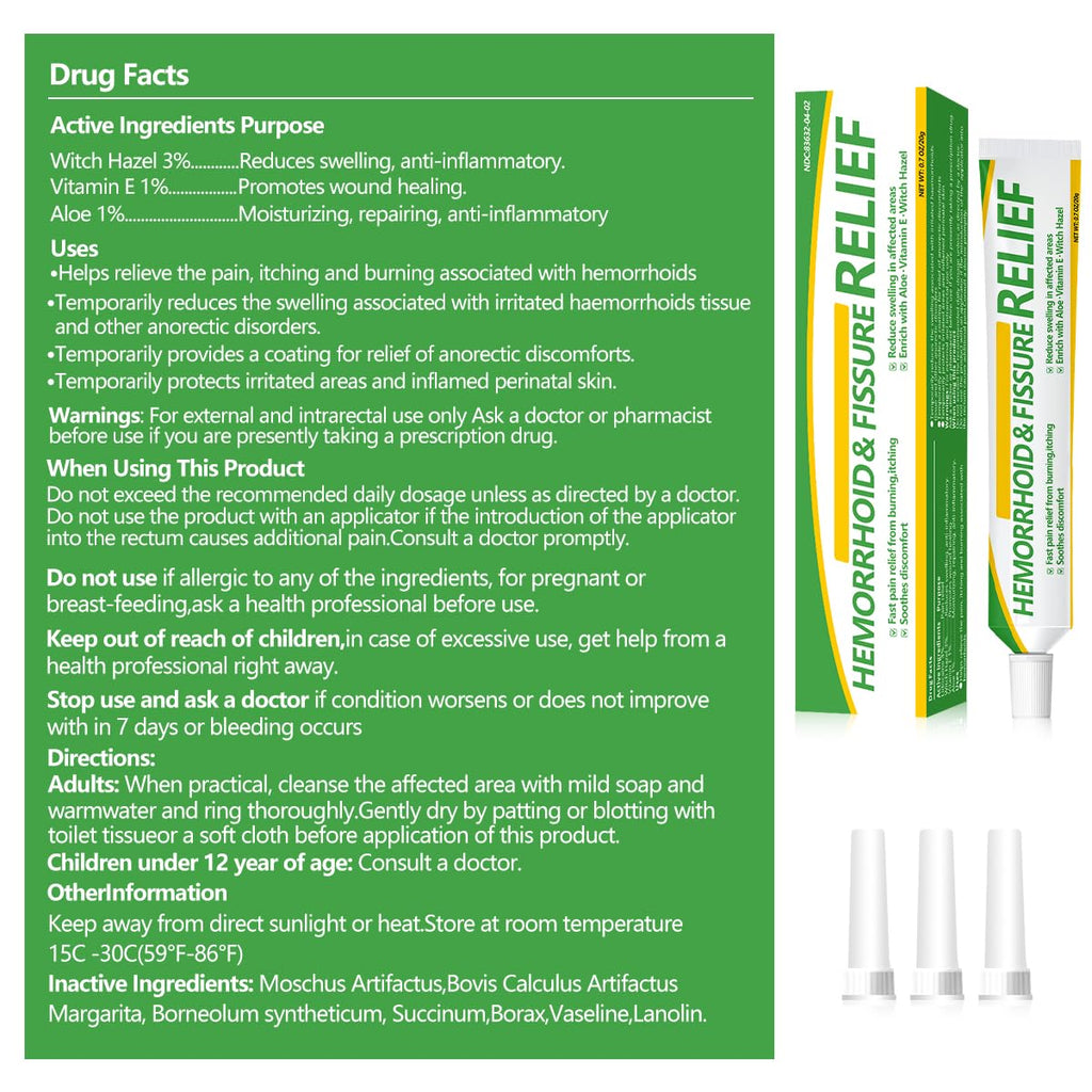RHAICARE Hemorrhoid and Fissure Treatment Cream,Hemorrhoidal Ointment for Fast Acting Itch, Swelling, and Maximum Strength Pain Relief - TrustMedUSA