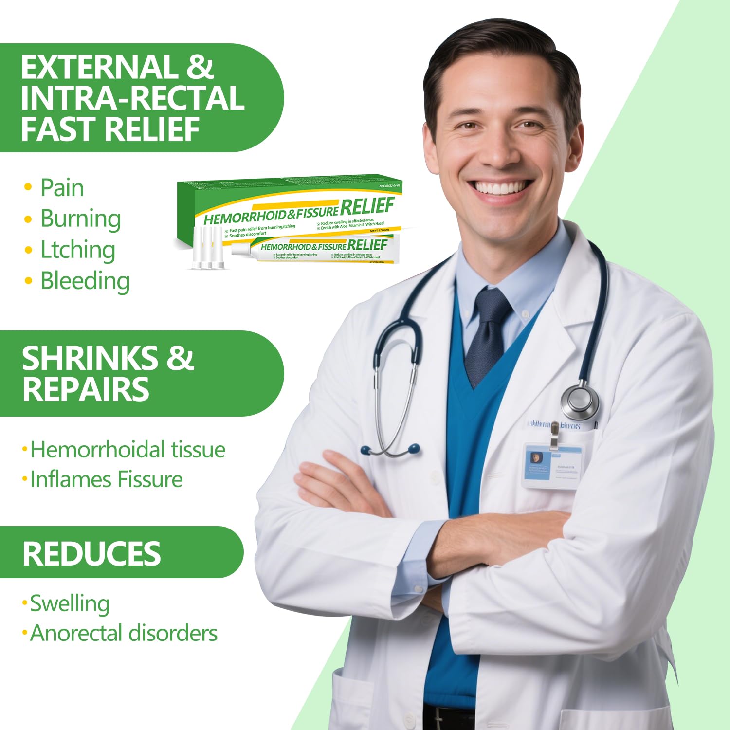 RHAICARE Hemorrhoid and Fissure Treatment Cream,Hemorrhoidal Ointment for Fast Acting Itch, Swelling, and Maximum Strength Pain Relief - TrustMedUSA