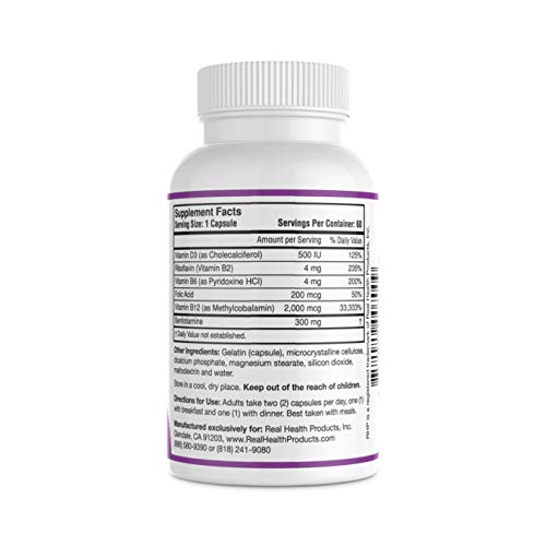 RHP Nerve Support Formula. Nutritional Support of Neuropathy, Nerve Relief from Aches, Nerve Pain & Discomfort. B-Complex with Benfotiamine and Methyl B12. 120 Capsules - TrustMedUSA