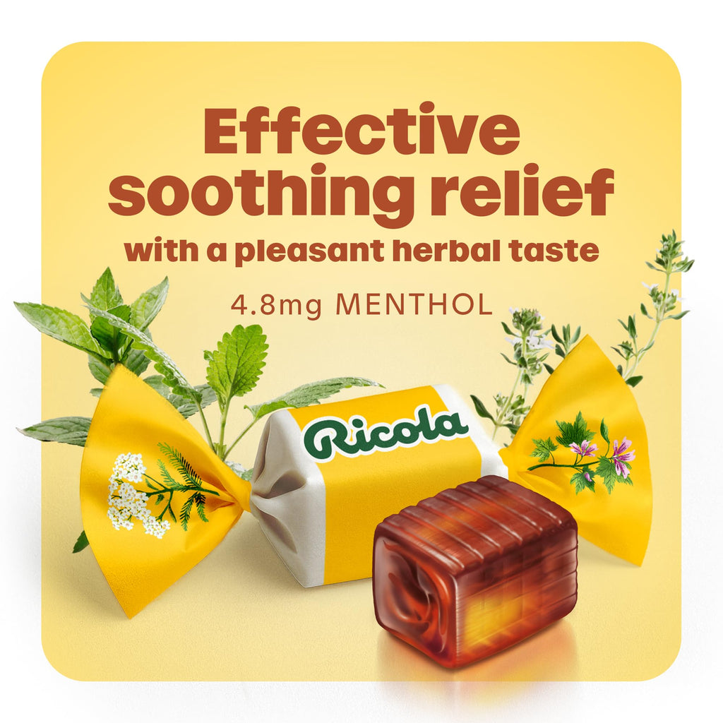 Ricola Original Herb Cough Drops with Menthol - Cough and Sore Throat Relief - 45 Count - Herbal Throat Lozenges - Maple Wellness Supplements