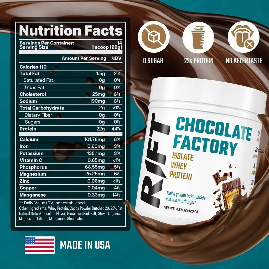 RIFT Chocolate Whey Protein Powder for Adult - Protein Isolate Powder Chocolate - TrustMedUSA