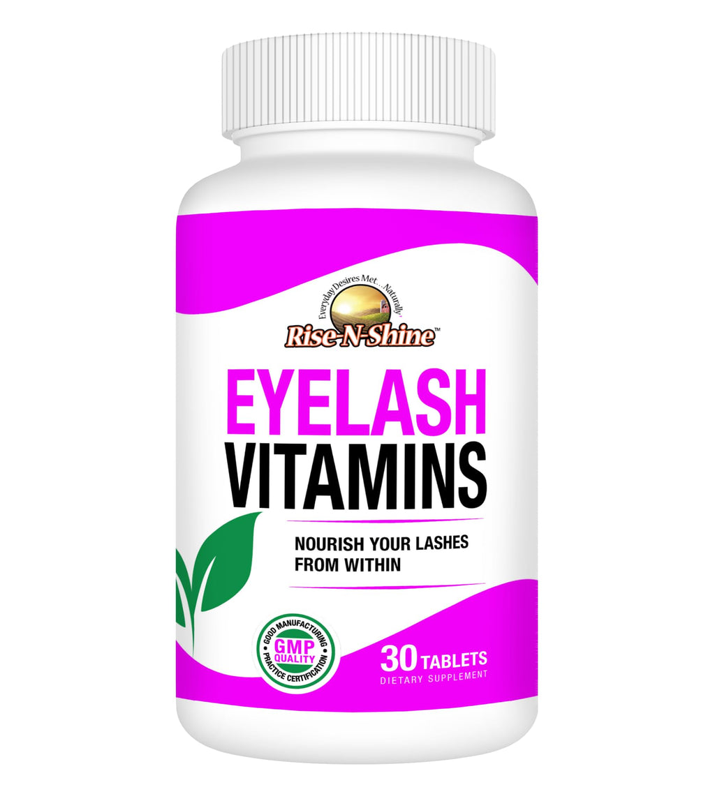 Rise-N-Shine Eyelash Growth Vitamins, Premium Lash Strengthening Supplement with Collagen, Keratin 30 Day Supply - TrustMedUSA