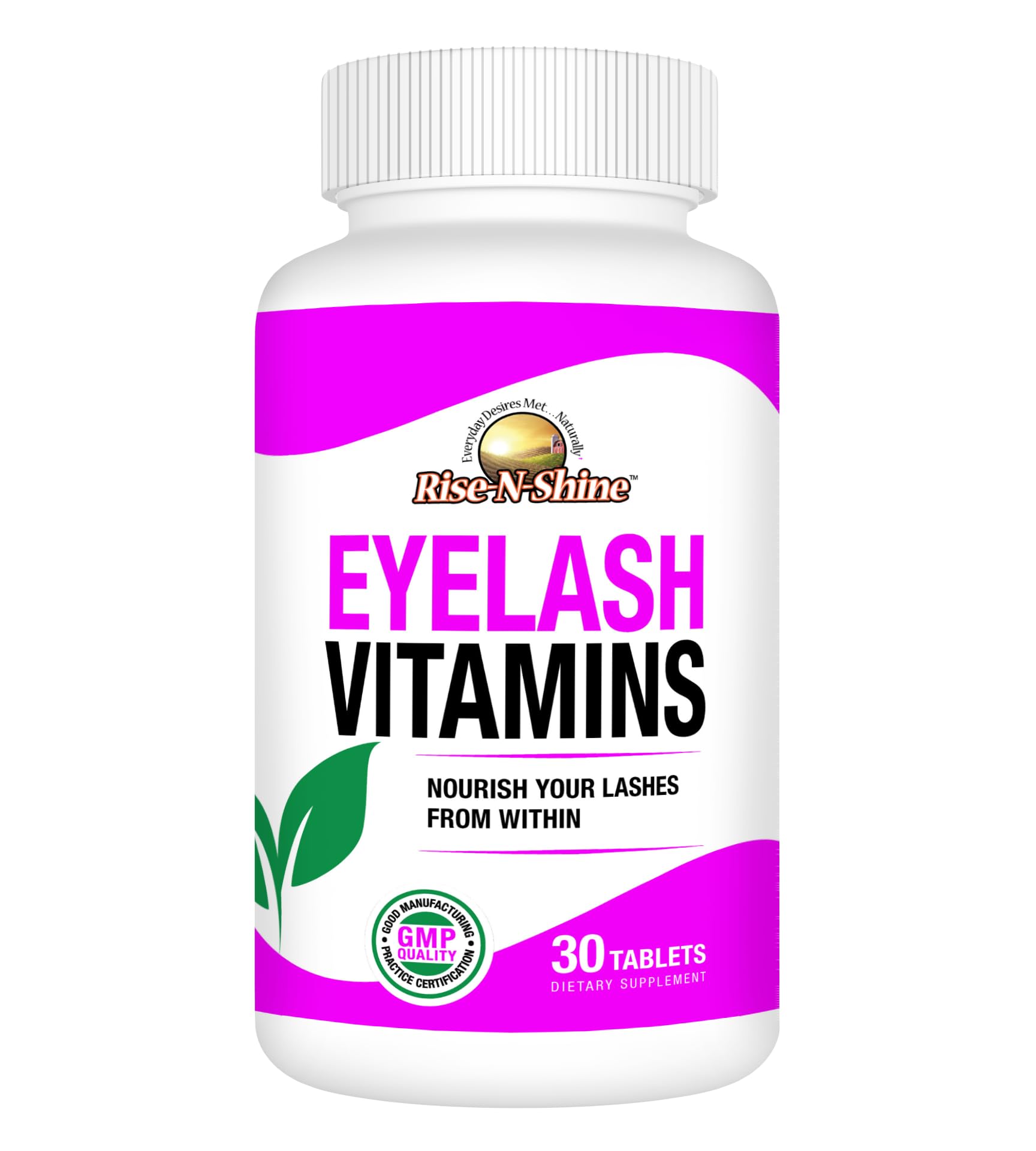 Rise-N-Shine Eyelash Growth Vitamins, Premium Lash Strengthening Supplement with Collagen, Keratin 30 Day Supply - TrustMedUSA