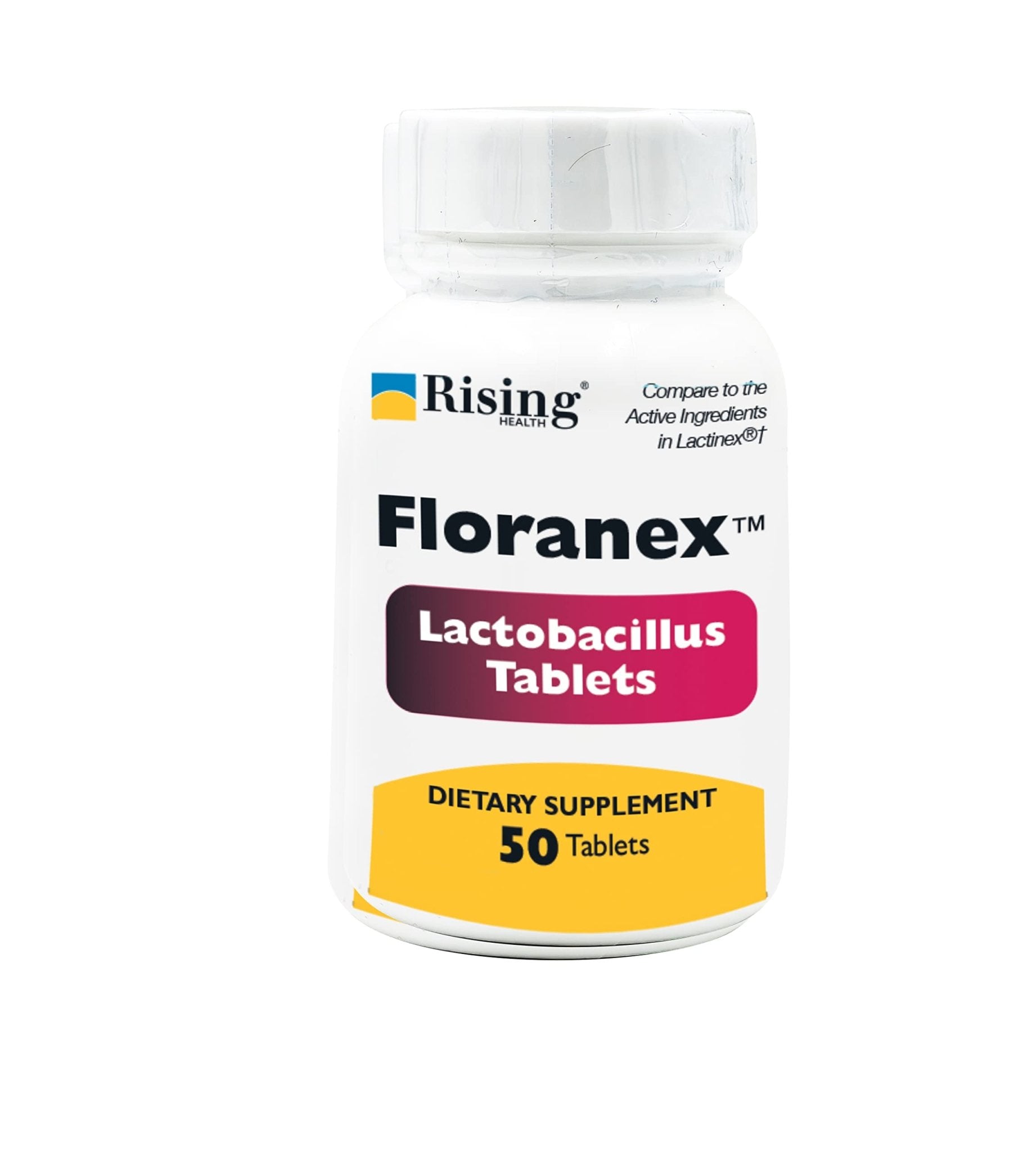 Rising Health - Floranex Tablets - Lactobacillus Probiotic Dietary Supplements - 50 Tablets - TrustMedUSA