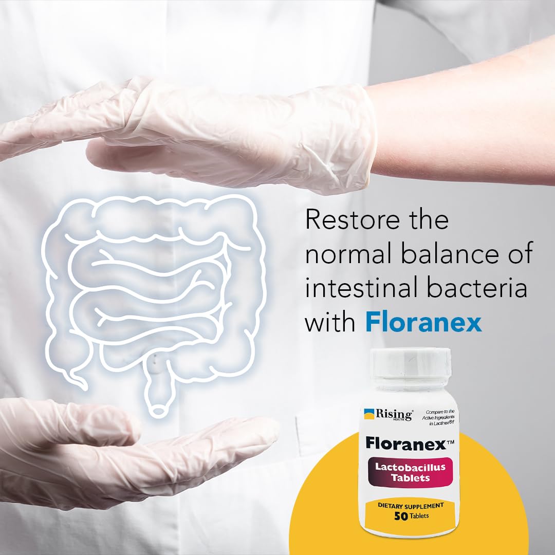 Rising Health - Floranex Tablets - Lactobacillus Probiotic Dietary Supplements - 50 Tablets - TrustMedUSA
