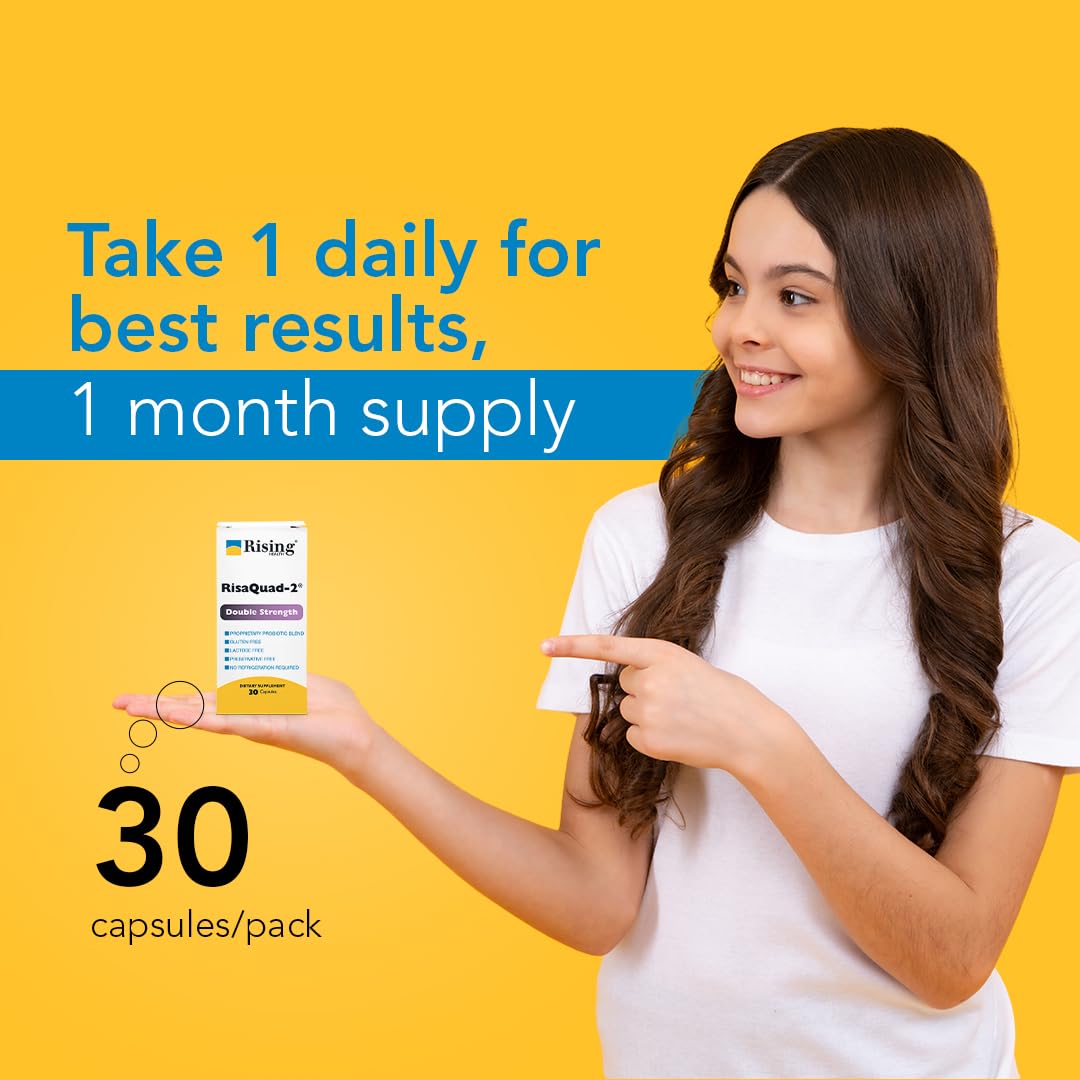 Rising Risaquad-2 Probiotic Dietary Supplement -375mg Pack of 30 Capsules - TrustMedUSA