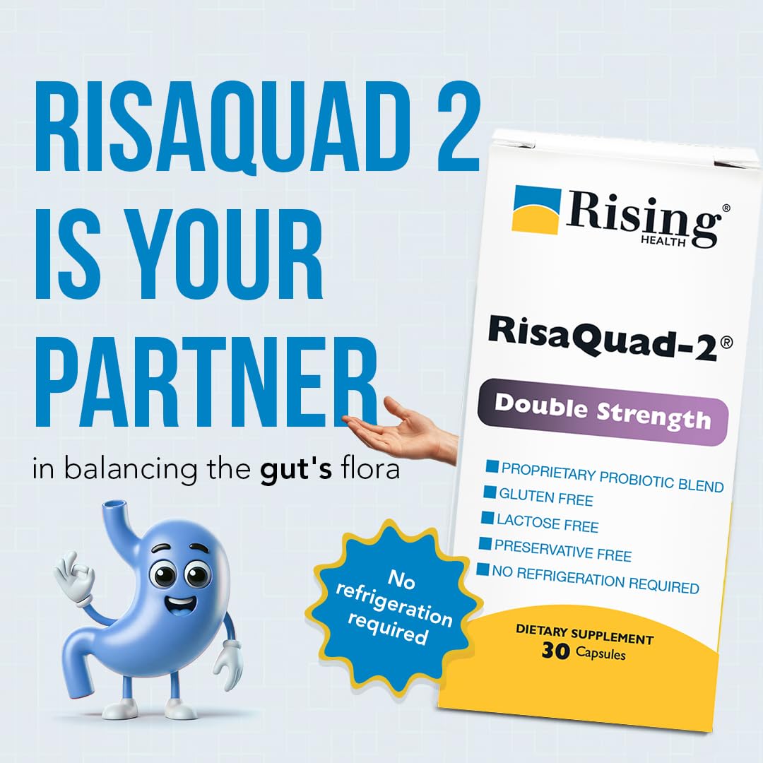 Rising Risaquad-2 Probiotic Dietary Supplement -375mg Pack of 30 Capsules - TrustMedUSA
