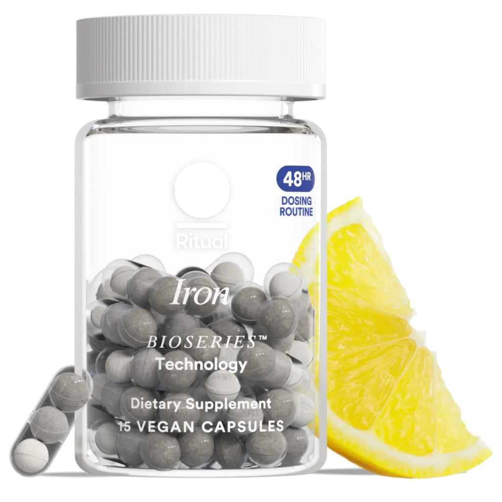 Ritual Iron Supplement to Support Low Iron Levels 60 mg | 48-hour Dosing Routine with BioSeries™ Technology plus Vitamin A and C. Designed for Optimal Absorption and Minimal GI Discomfort* 15 Servings - TrustMedUSA