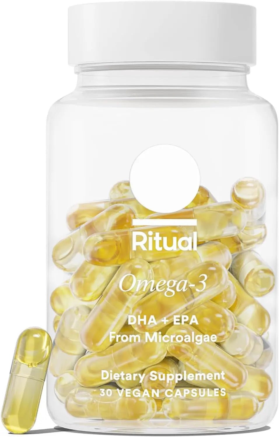 Ritual Omega 3 - Vegan - Science-Backed Dose of DHA & EPA Fatty Acids in 2:1 Ratio, Bioavailable, Brain and Heart Health Support, Minimal Burp-Back, Sustainably Sourced Microalgae, 30 Day Supply - TrustMedUSA