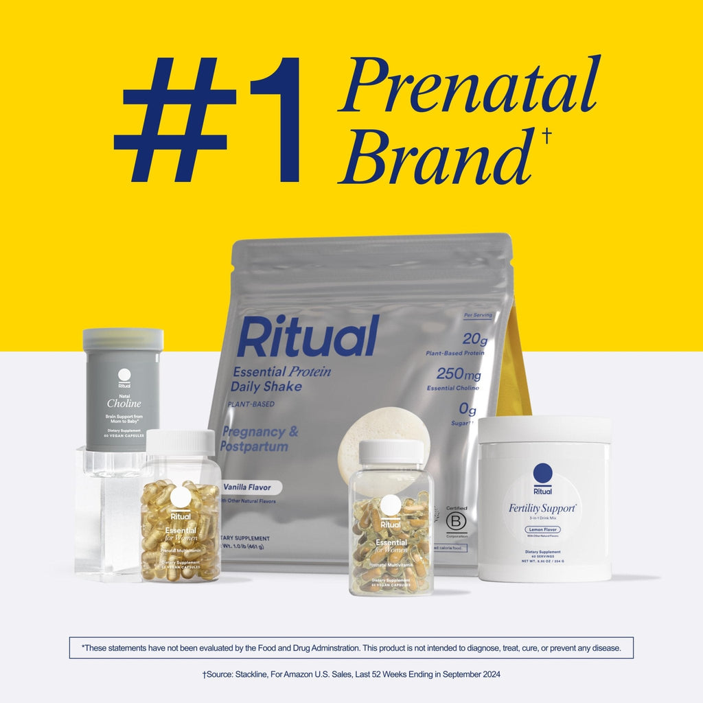 Ritual Pregnancy Relaxation Support Duo with Essential Prenatal Multivitamins to Support Pregnancy Nutrient Demands and Magnesium+ Drink Mix with Magnesium to Help Ease Leg Cramps During Pregnancy - Maple Wellness Supplements