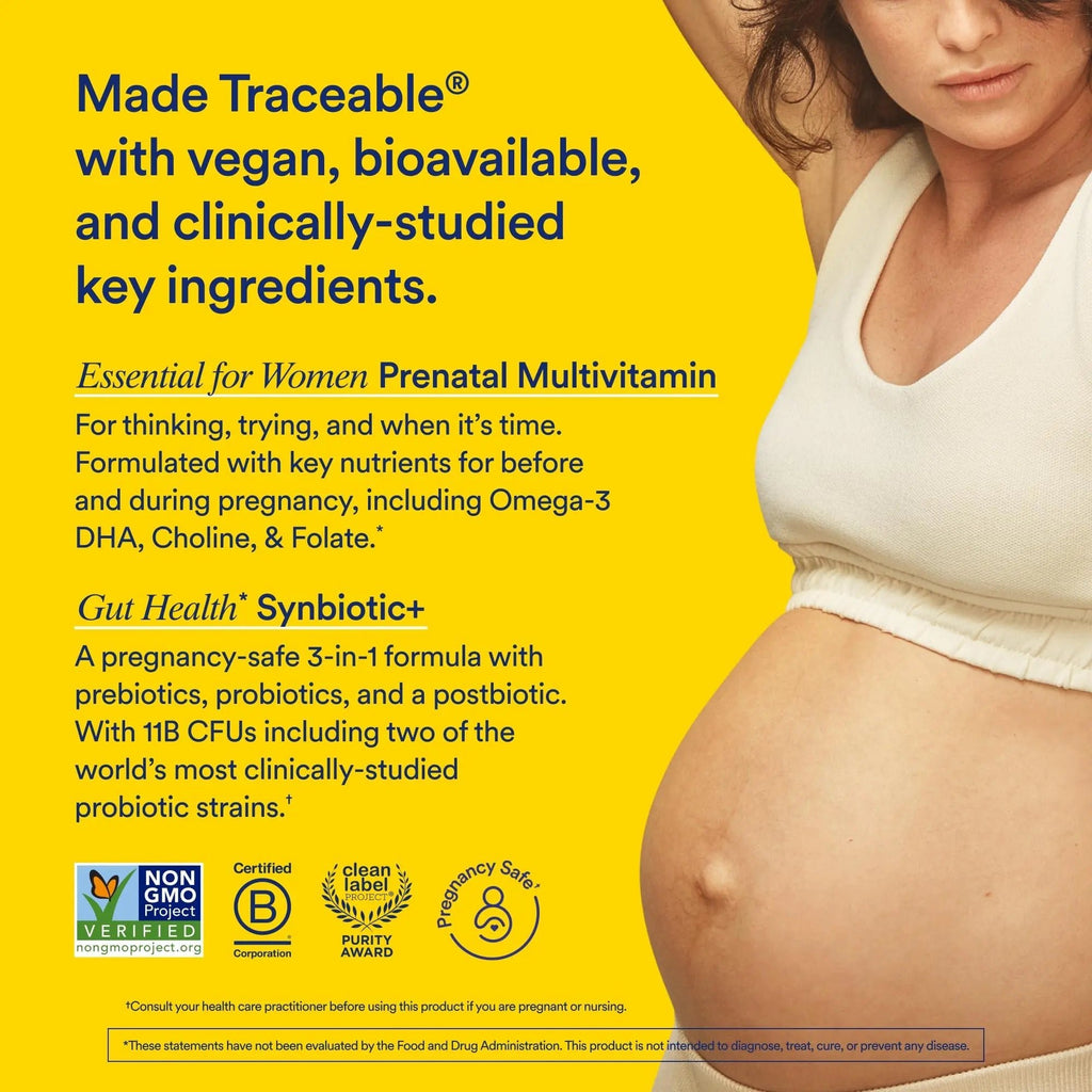 Ritual Prenatal Multivitamin and Gut Duo Supplements with Prenatal Vitamins and Synbiotic+: 3-in-1 Probiotic, Prebiotic, Postbiotic, Supports Pregnancy, and Gut Health, 30 Day Supply - TrustMedUSA