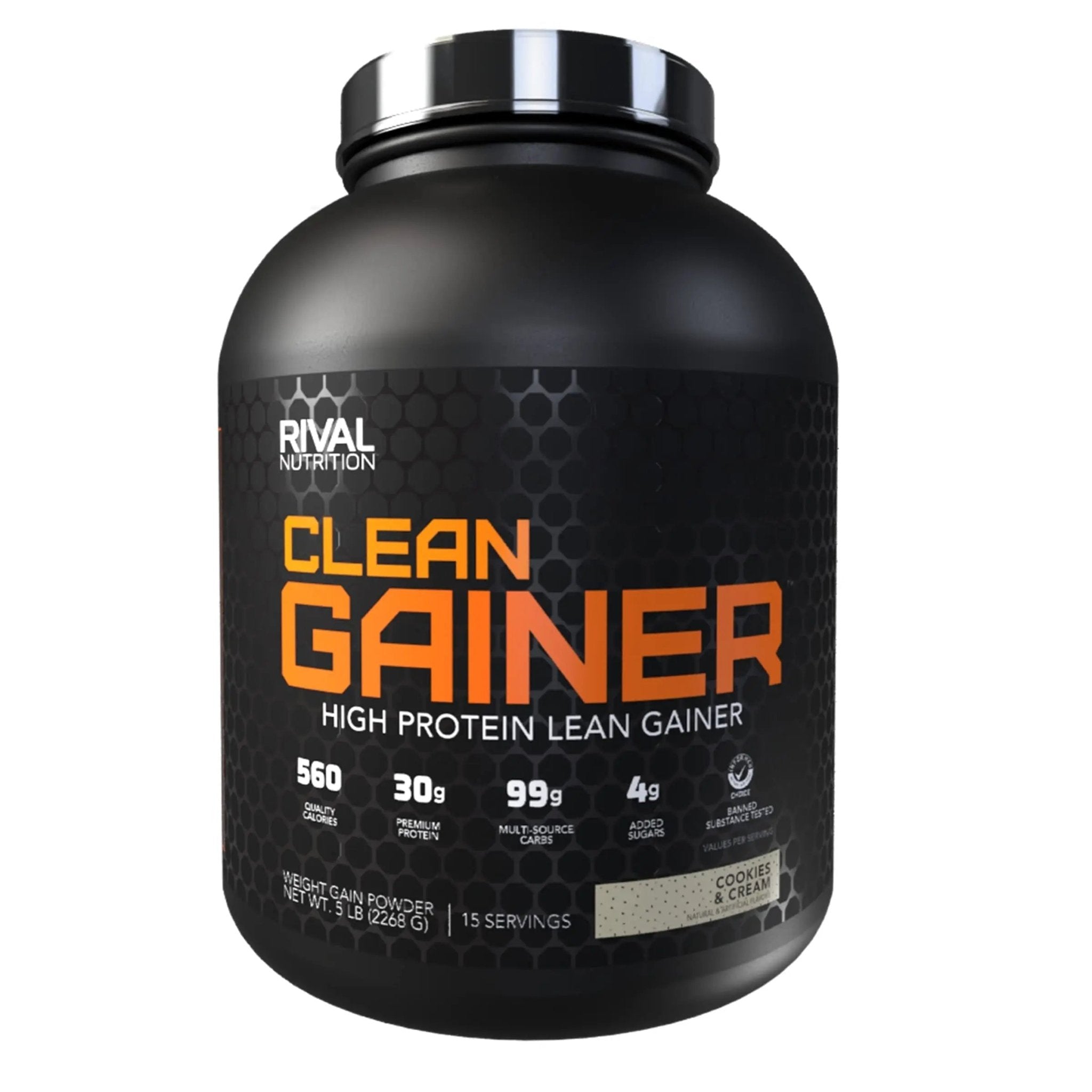Rivalus Clean Gainer - Cookies & Cream, 5lbs - TrustMedUSA