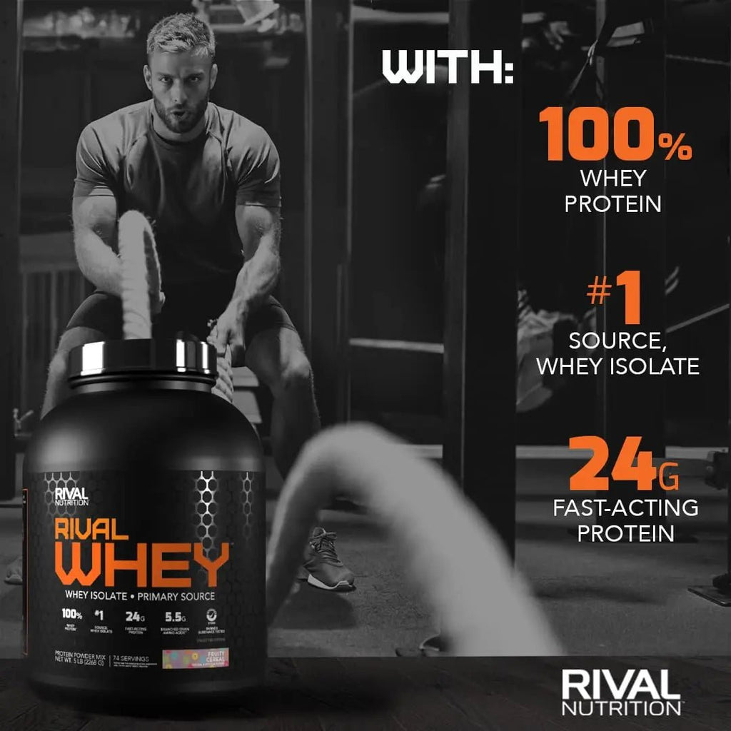 Rivalus Rivalwhey – Fruity Cereal 2lb - 100% Whey Protein, Whey Protein Isolate Primary - TrustMedUSA