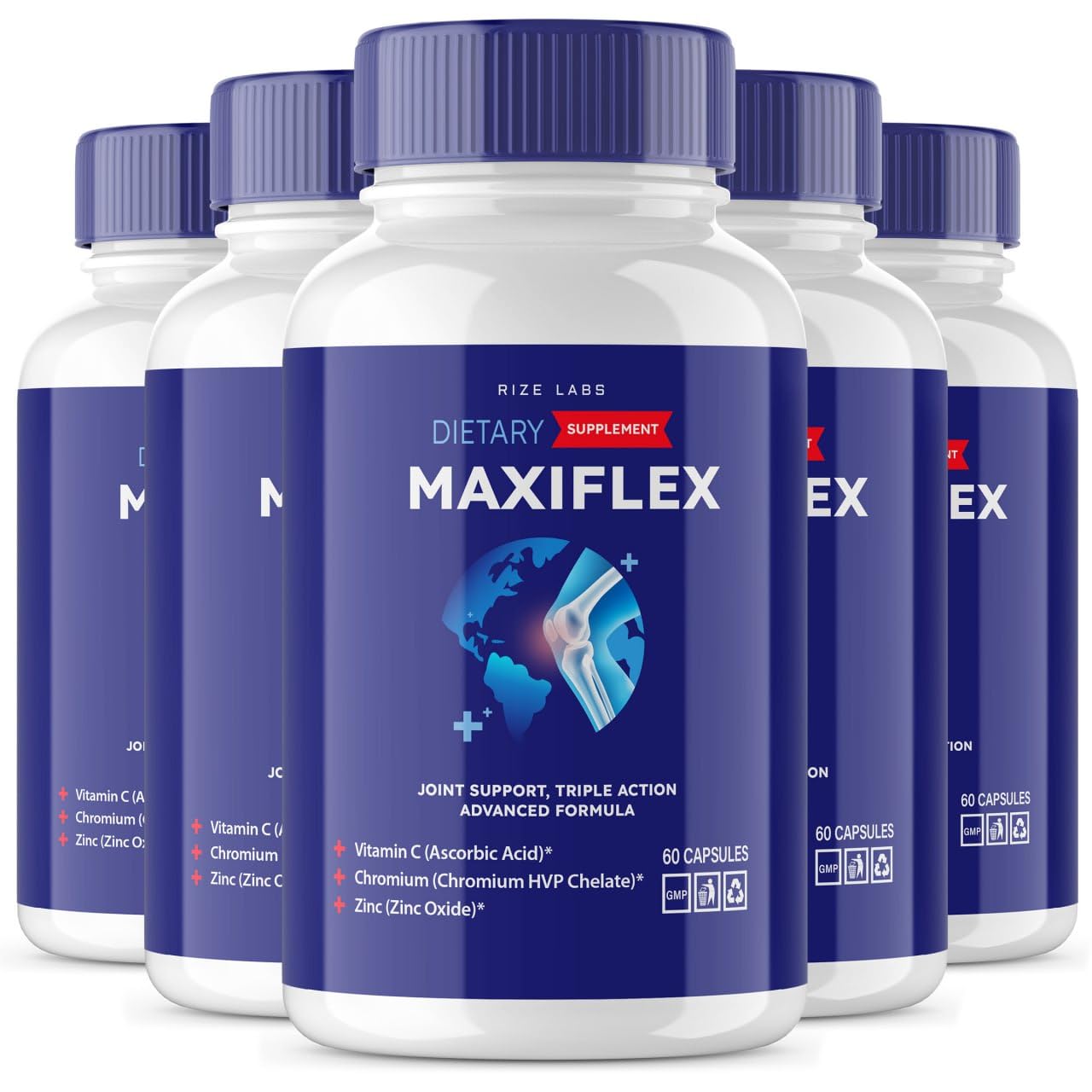 rize labs - Maxi Flex All Natural Suppplement, Capsules for Joint Support, Pills for Mobility and Flexibility, Advanced Formula Supplement, Triple Action (300 Capsules) - TrustMedUSA
