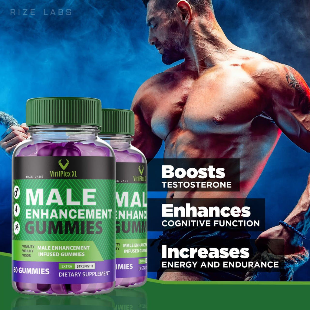 rize labs VirilPlex XL Male Performance Gummies, Premium Formula for Health and Well-Being for Men, Gummys to Deliver Maximum Performance Benefits - Pack of 3(180 Gummies) - TrustMedUSA