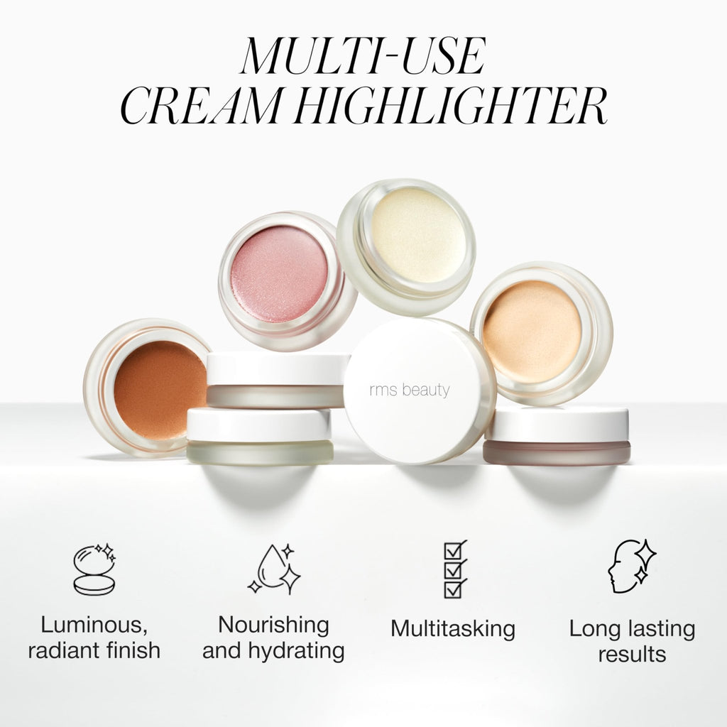 RMS Beauty Luminizer - Cream Highlighter Makeup, Luminous Dewy Makeup Highlighter Eyeshadow, Body Shimmer, Face Highlighters & Luminizers, Glow Makeup - TrustMedUSA