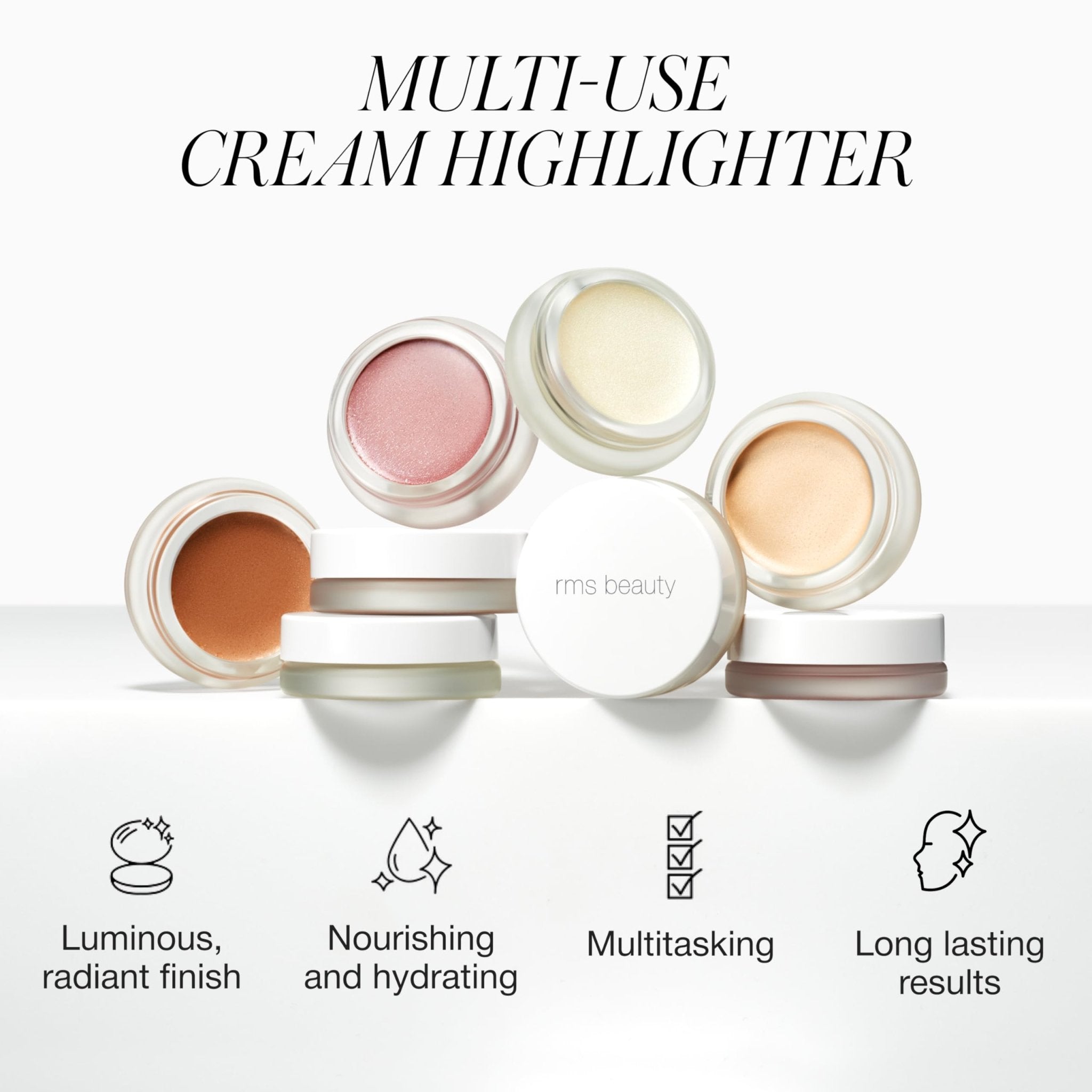 RMS Beauty Luminizer - Cream Highlighter Makeup, Luminous Dewy Makeup Highlighter Eyeshadow, Body Shimmer, Face Highlighters & Luminizers, Glow Makeup - TrustMedUSA