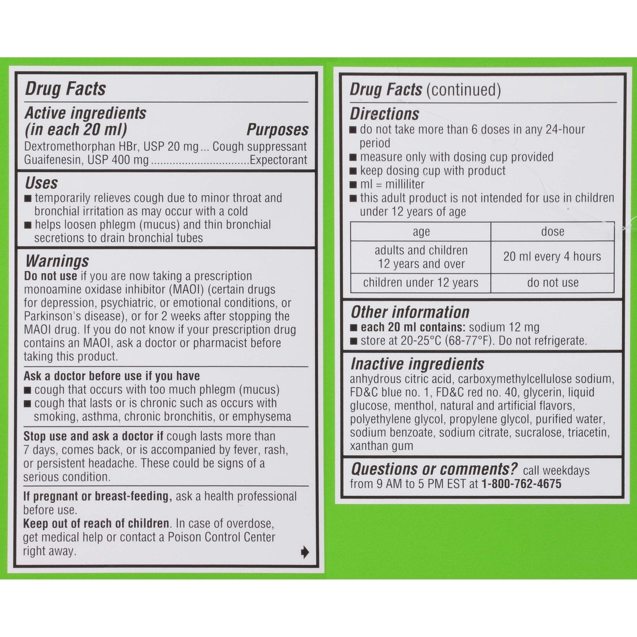 Robitussin Adult Maximum Strength Cough + Chest Congestion DM Max (8 fl. oz. Bottle), Cough Suppressant & Expectorant, Raspberry Flavor - Maple Wellness Supplements