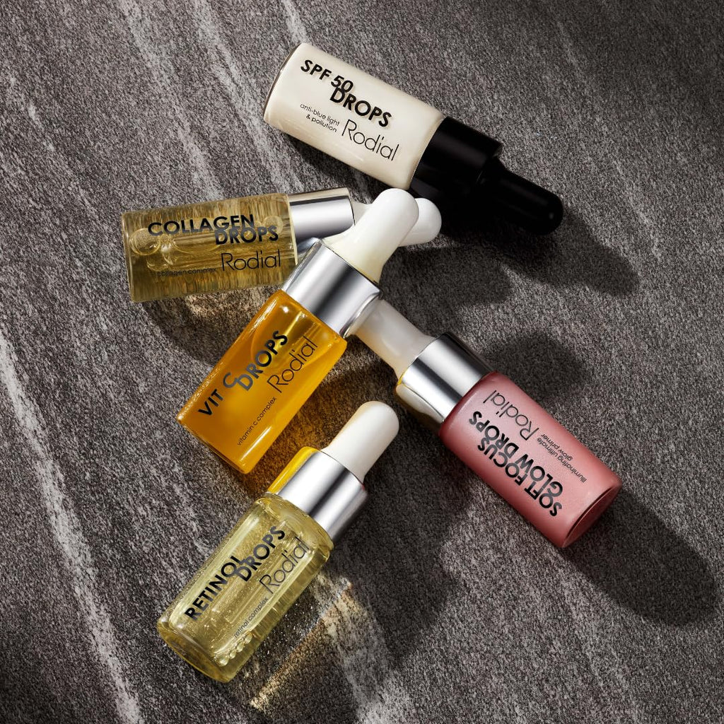 Rodial Soft Focus Glow Booster Drops 0.3 Deluxe fl oz, Illuminating Skin Serum with Glycerin and Antioxidants, Perfectioning and Smoothing Dewy Makeup Base, Weightless Formula - TrustMedUSA