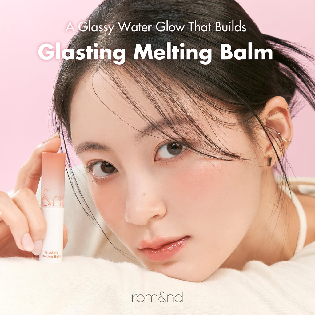 rom&nd GLASTING MELTING BALM 06 Kaya Fig - Vegan K-Beauty Tinted Lip Balm for Crystal Water-Gloss Shine, Deep Hydration & MLBB Rosy Nude Color | Non-Sticky, Long-Lasting Comfort for All Ages - TrustMedUSA