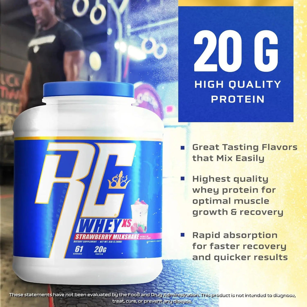 Ronnie Coleman Signature Series Whey XS Protein Powder, Pre Workout Shake Mix - TrustMedUSA