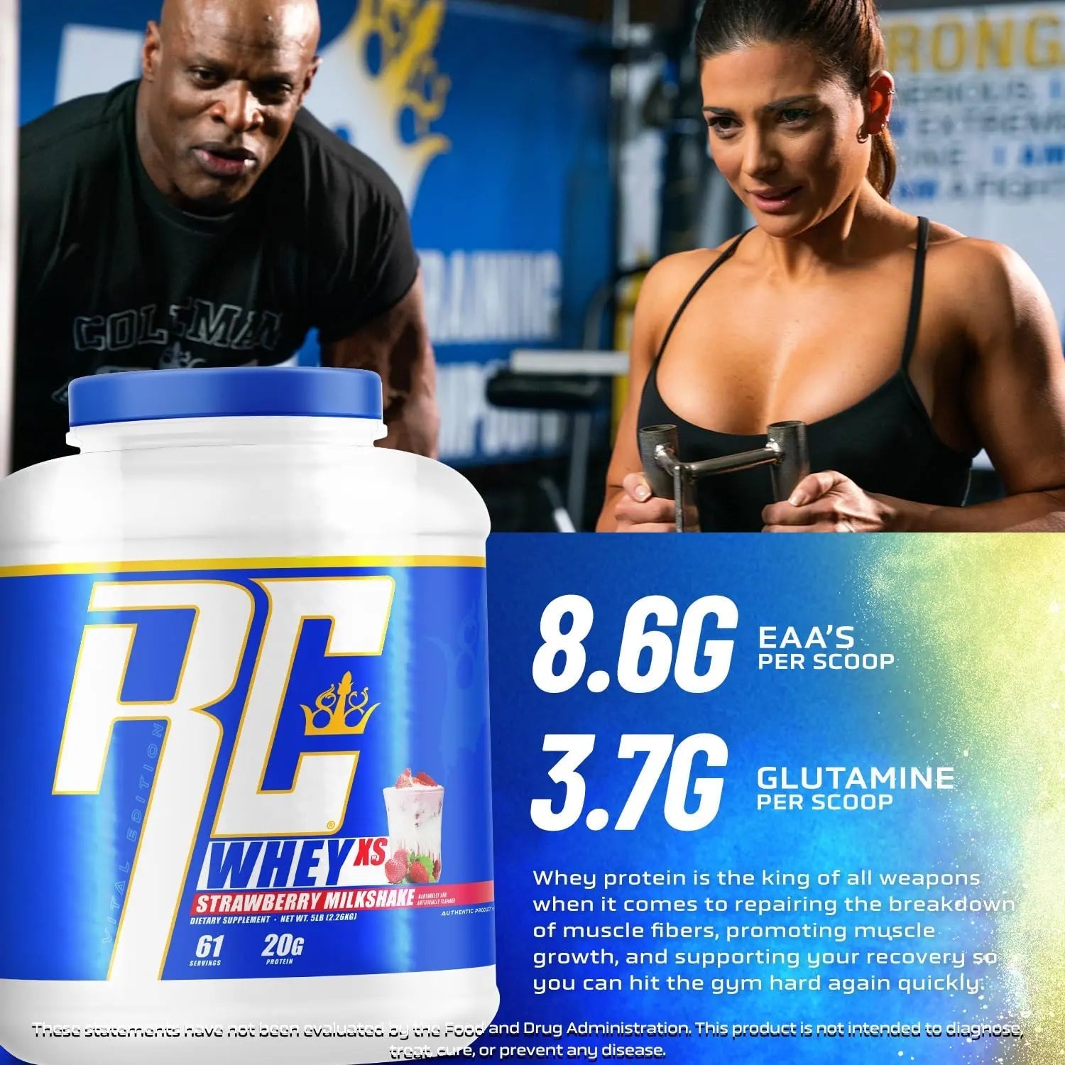Ronnie Coleman Signature Series Whey XS Protein Powder, Pre Workout Shake Mix - TrustMedUSA