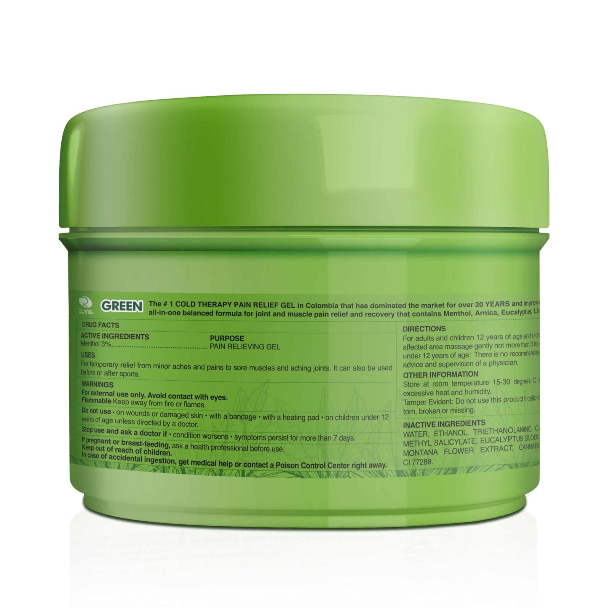 Ross D'Elen Green Menthol Gel - 2Pack Large Size (2) - TrustMedUSA