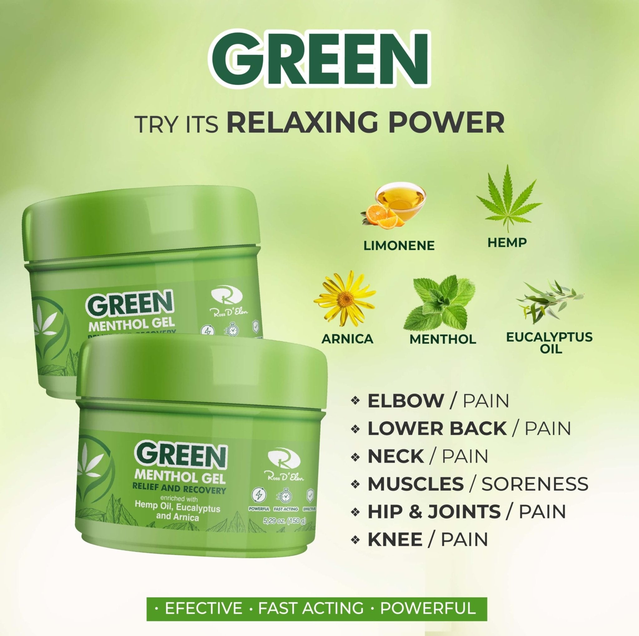 Ross D’Elen Green Menthol Gel Small - 3 Pack (3) - TrustMedUSA
