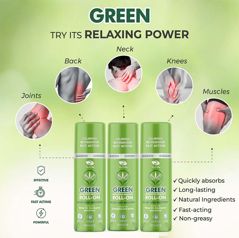 Ross D’Elen Green Menthol ROLL-ON 3-Pack - TrustMedUSA