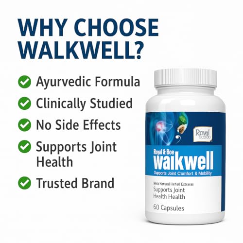 Royal Bee Walkwell Capsules – 60 Capsules – Supports Joint Pain & Inflammation Relief · Useful in Osteoarthritis · Promotes Flexibility & Mobility · Clinically Studied Herbal Ingredients - TrustMedUSA