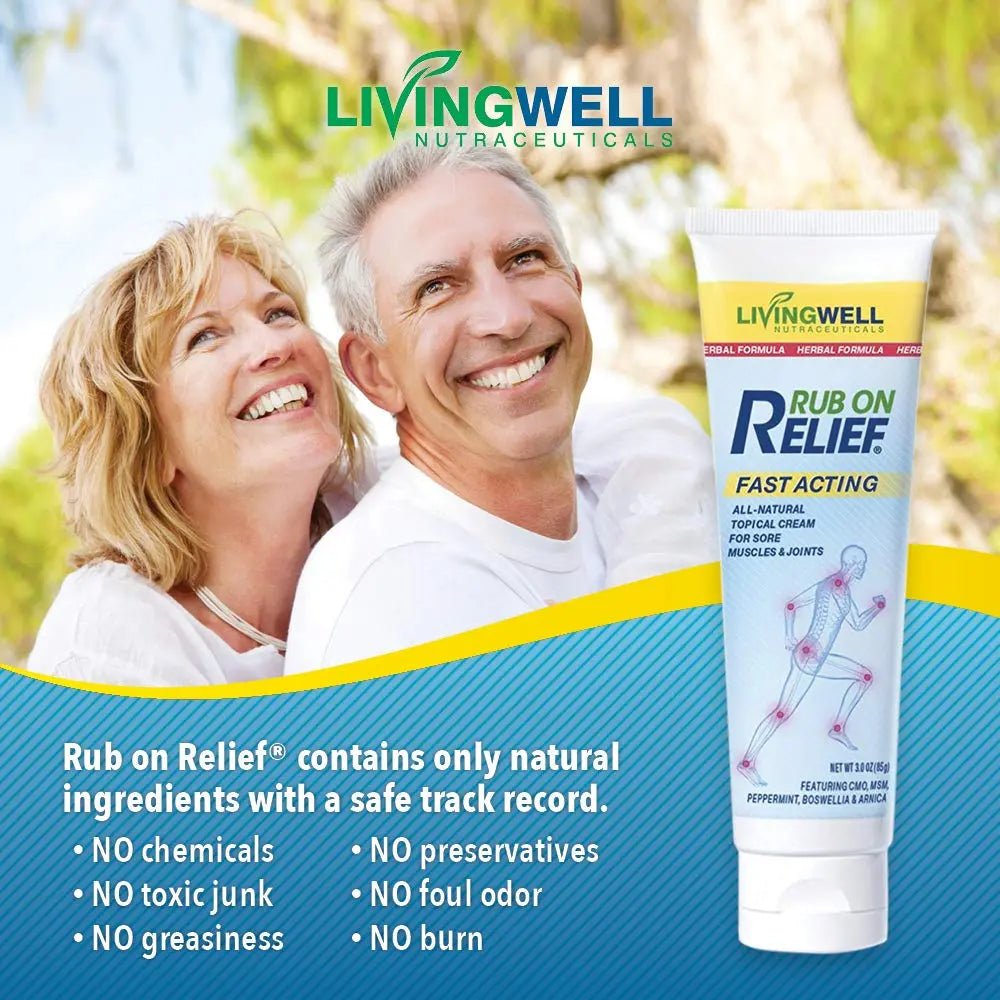 RUB ON RELIEF Fast Acting, Natural Joint and Ache Cream for Muscles, Neck, Back - TrustMedUSA