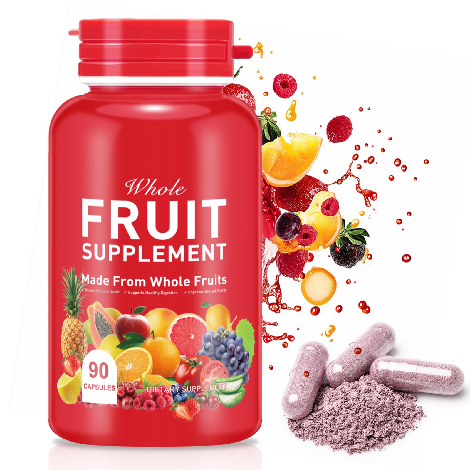 Ruduwu Fruit Capsules - 100% Whole Natural Fruits Supplements - Vitamins Supplement Dietary Nutritional Balance,Whole Food Supplement Ingredients Blended Vitamin & Mineral - TrustMedUSA